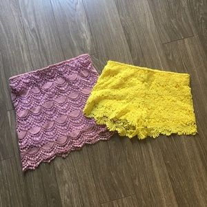 BUNDLE - Lace Skirt and Shorts - English Rose